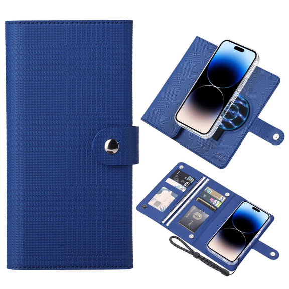 For iPhone 14 Pro Max ViLi GHA-C Series RFID MagSafe Magnetic Flip Leather Phone Case(Blue)
