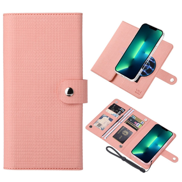 For iPhone 13 Pro ViLi GHA-C Series RFID MagSafe Magnetic Flip Leather Phone Case(Pink)