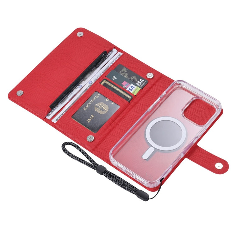 For iPhone 16 Plus ViLi GHB-C Series RFID MagSafe Magnetic Flip Leather Phone Case(Red)