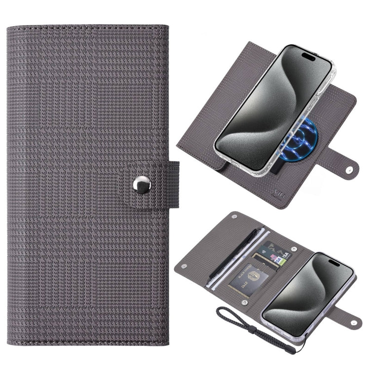 For iPhone 15 Pro ViLi GHB-C Series RFID MagSafe Magnetic Flip Leather Phone Case(Grey)