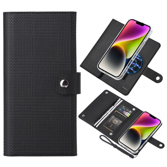 For iPhone 14 ViLi GHB-C Series RFID MagSafe Magnetic Flip Leather Phone Case(Black)