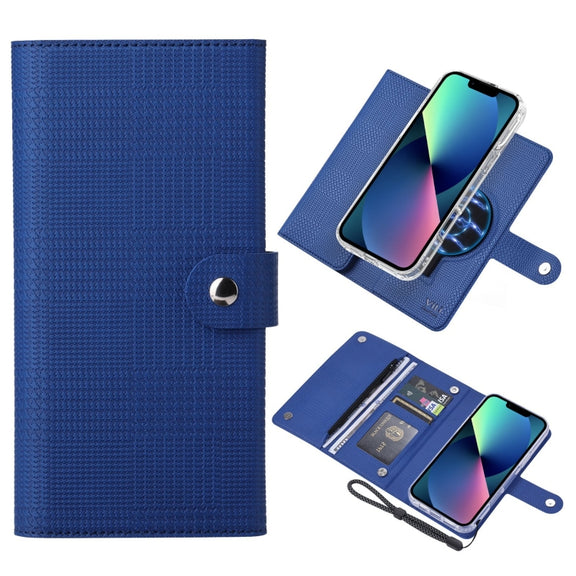 For iPhone 13 ViLi GHB-C Series RFID MagSafe Magnetic Flip Leather Phone Case(Blue)