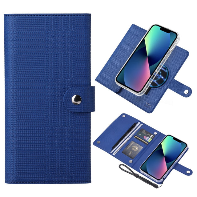 For iPhone 13 ViLi GHB-C Series RFID MagSafe Magnetic Flip Leather Phone Case(Blue)