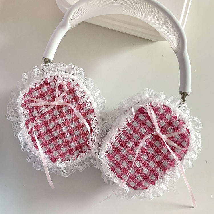 For Apple AirPods Max Headphones Lattice Lace Protective Case(Pink)