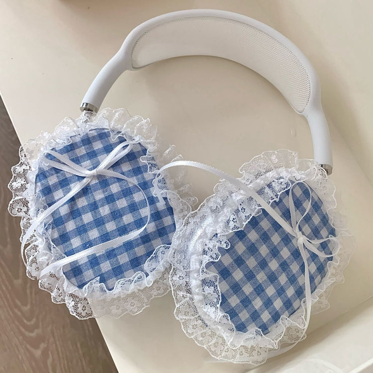For Apple AirPods Max Headphones Lattice Lace Protective Case(Blue)