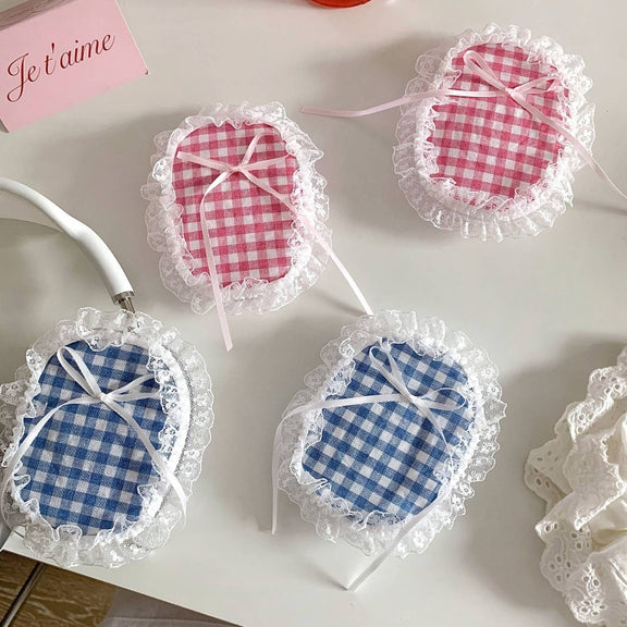 For Apple AirPods Max Headphones Lattice Lace Protective Case(Blue)