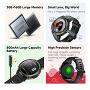 LEMFO Z1 1.43 inch AMOLED Screen Smart Watch, 4G Network Android 8.1 2GB+16GB, Eurasian Version(Black)