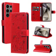 For Samsung Galaxy S25 Ultra 5G Cat and Bee Embossed Flip Leather Phone Case(Red) - Galaxy S25 Ultra 5G Cases by PMC Jewellery | Online Shopping South Africa | PMC Jewellery | Buy Now Pay Later Mobicred