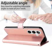 For Samsung Galaxy S25+ / S24+ 5G Cat and Bee Embossed Flip Leather Phone Case(Rose Gold)