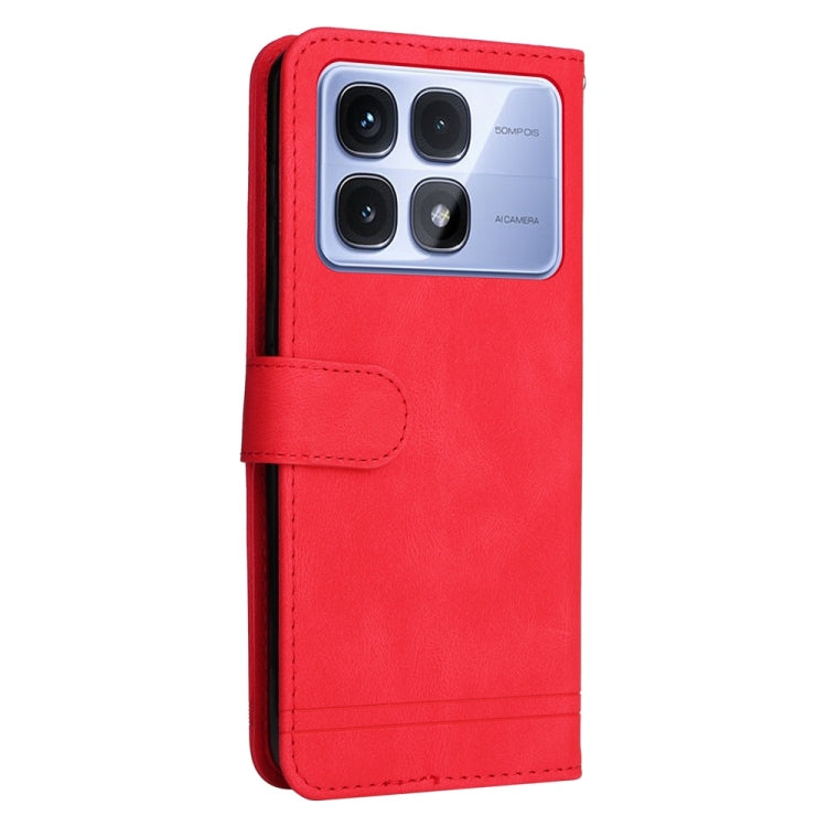 For Redmi K70 Ultra Skin Feel Life Tree Metal Button Leather Phone Case(Red)