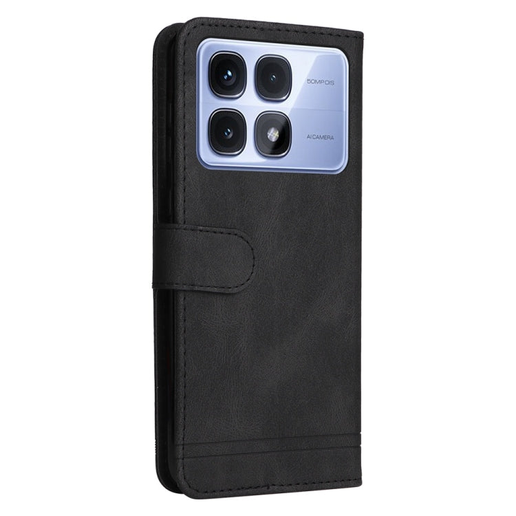 For Redmi K70 Ultra Skin Feel Life Tree Metal Button Leather Phone Case(Black)