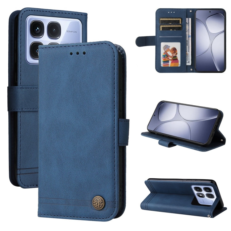 For Redmi K70 Ultra Skin Feel Life Tree Metal Button Leather Phone Case(Blue)