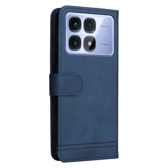 For Redmi K70 Ultra Skin Feel Life Tree Metal Button Leather Phone Case(Blue)