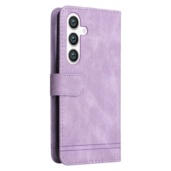 For Samsung Galaxy S25 5G Skin Feel Life Tree Metal Button Leather Phone Case(Purple)