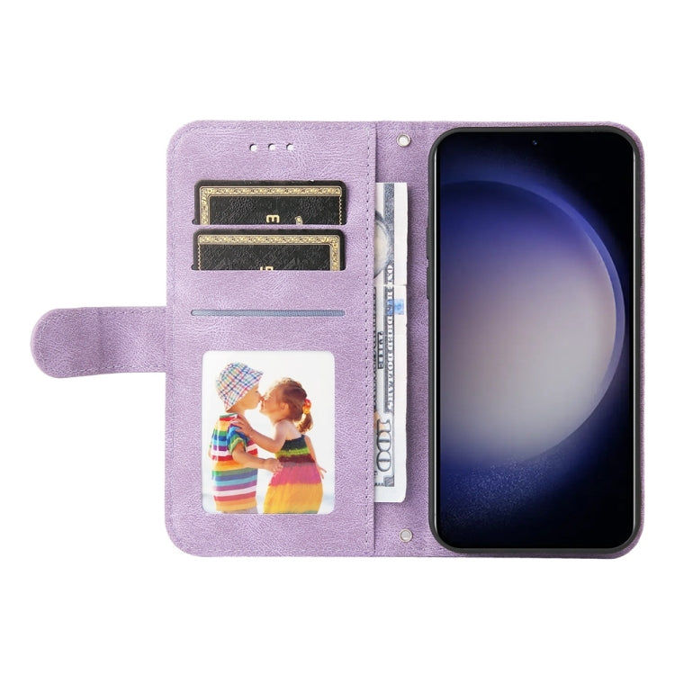 For Samsung Galaxy S25 5G Skin Feel Life Tree Metal Button Leather Phone Case(Purple)