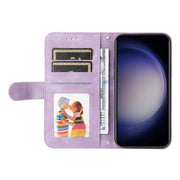 For Samsung Galaxy S25 5G Skin Feel Life Tree Metal Button Leather Phone Case(Purple)
