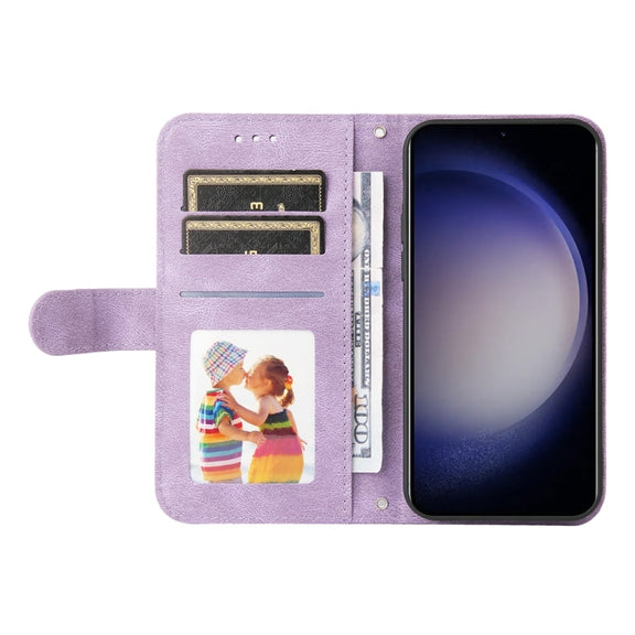 For Samsung Galaxy S25 5G Skin Feel Life Tree Metal Button Leather Phone Case(Purple)