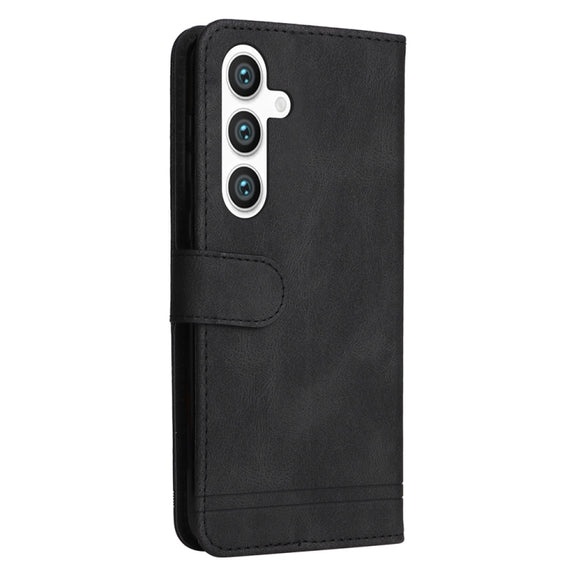 For Samsung Galaxy S25 5G Skin Feel Life Tree Metal Button Leather Phone Case(Black)