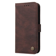 For Samsung Galaxy S25+ 5G Skin Feel Life Tree Metal Button Leather Phone Case(Brown)