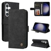 For Samsung Galaxy S25+ 5G Skin Feel Life Tree Metal Button Leather Phone Case(Black)