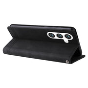 For Samsung Galaxy S25+ 5G Skin Feel Life Tree Metal Button Leather Phone Case(Black)