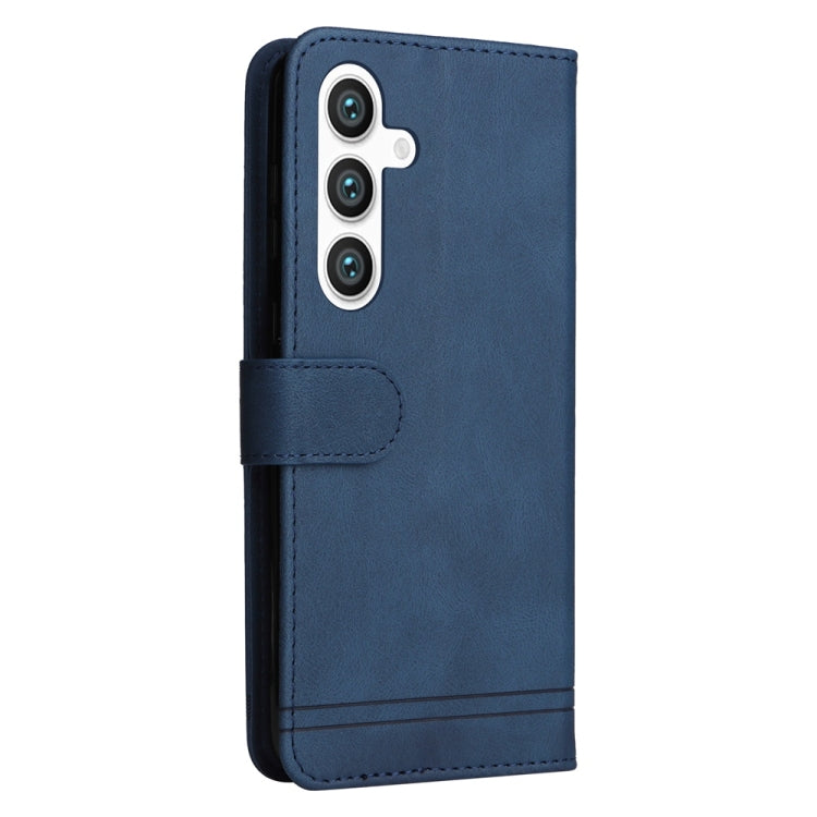 For Samsung Galaxy S25+ 5G Skin Feel Life Tree Metal Button Leather Phone Case(Blue)