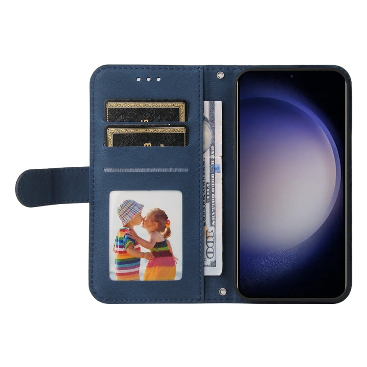 For Samsung Galaxy S25+ 5G Skin Feel Life Tree Metal Button Leather Phone Case(Blue)