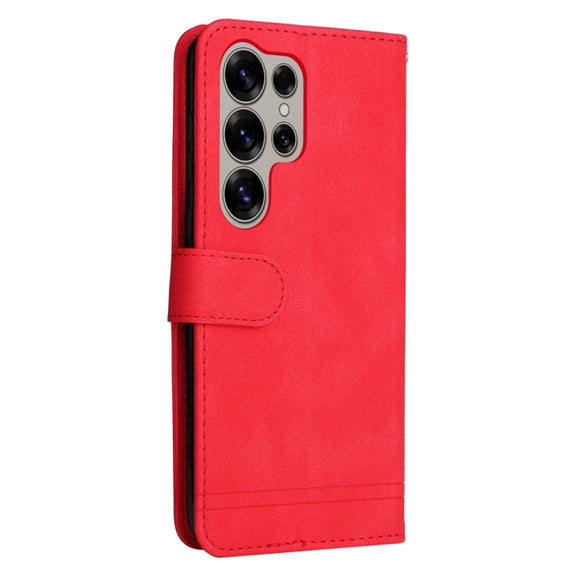 For Samsung Galaxy S25 Ultra 5G Skin Feel Life Tree Metal Button Leather Phone Case(Red)