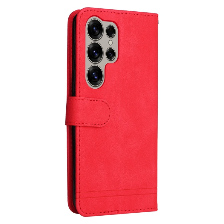 For Samsung Galaxy S25 Ultra 5G Skin Feel Life Tree Metal Button Leather Phone Case(Red)
