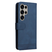 For Samsung Galaxy S25 Ultra 5G Skin Feel Life Tree Metal Button Leather Phone Case(Blue)