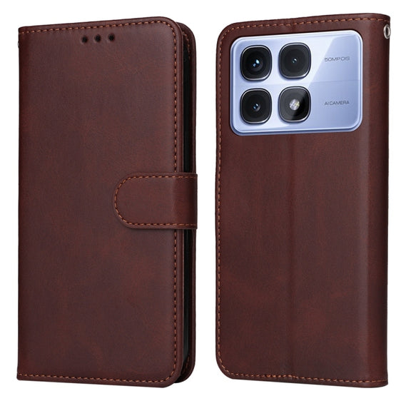For Redmi K70 Ultra Classic Calf Texture Flip Leather Phone Case(Brown)