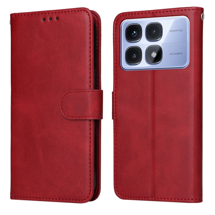 For Redmi K70 Ultra Classic Calf Texture Flip Leather Phone Case(Red)