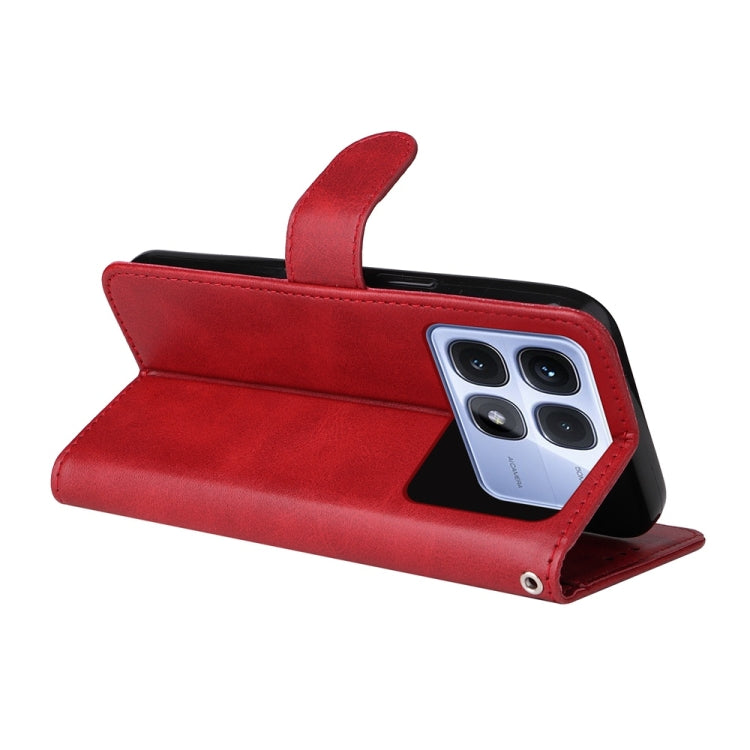 For Redmi K70 Ultra Classic Calf Texture Flip Leather Phone Case(Red)