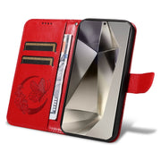 For Samsung Galaxy S25 Ultra 5G Swallowtail Butterfly Embossed Leather Phone Case(Red)