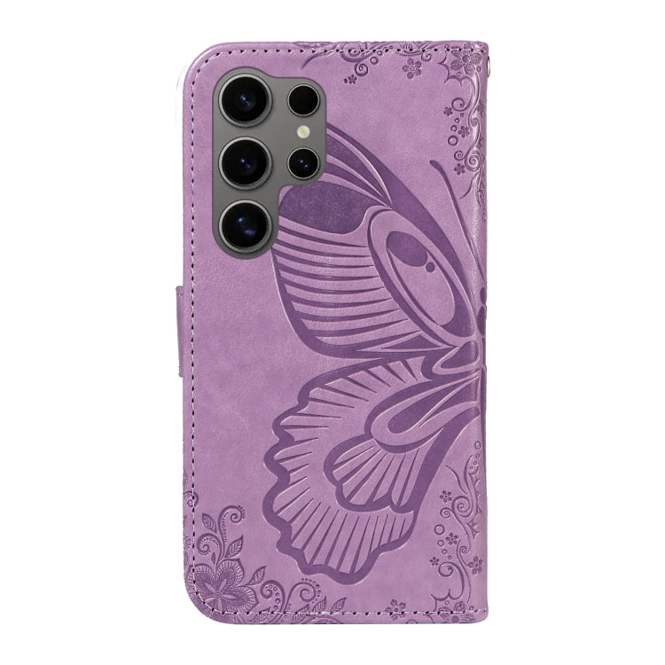 For Samsung Galaxy S25 Ultra 5G Swallowtail Butterfly Embossed Leather Phone Case(Purple)