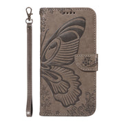 For Samsung Galaxy S25 Ultra 5G Swallowtail Butterfly Embossed Leather Phone Case(Grey)