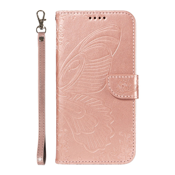 For Samsung Galaxy S25 / S24 5G Swallowtail Butterfly Embossed Leather Phone Case(Rose Gold)