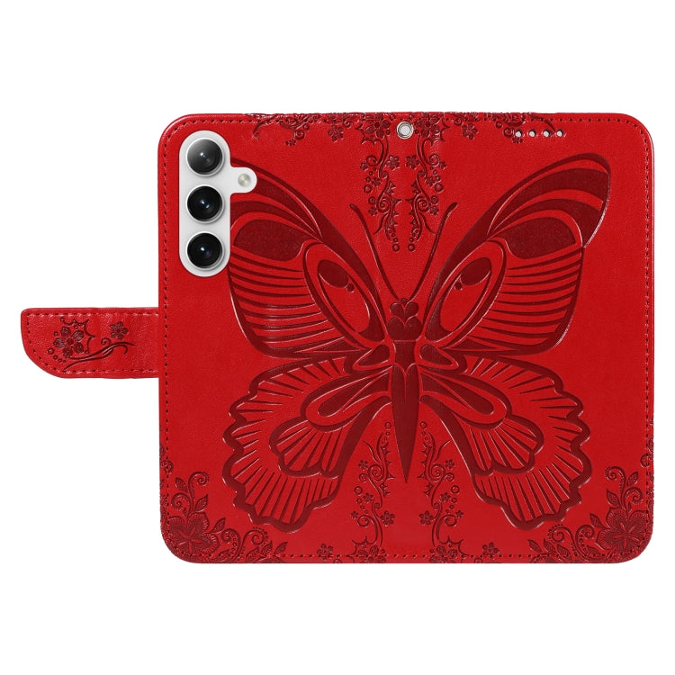 For Samsung Galaxy S25+ / S24+ 5G Swallowtail Butterfly Embossed Leather Phone Case(Red)