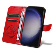 For Samsung Galaxy S25+ / S24+ 5G Swallowtail Butterfly Embossed Leather Phone Case(Red)