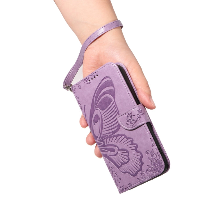 For Samsung Galaxy S25+ / S24+ 5G Swallowtail Butterfly Embossed Leather Phone Case(Purple)