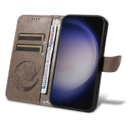 For Samsung Galaxy S25+ / S24+ 5G Swallowtail Butterfly Embossed Leather Phone Case(Grey)