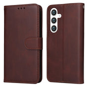 For Samsung Galaxy S25 5G Classic Calf Texture Flip Leather Phone Case(Brown)