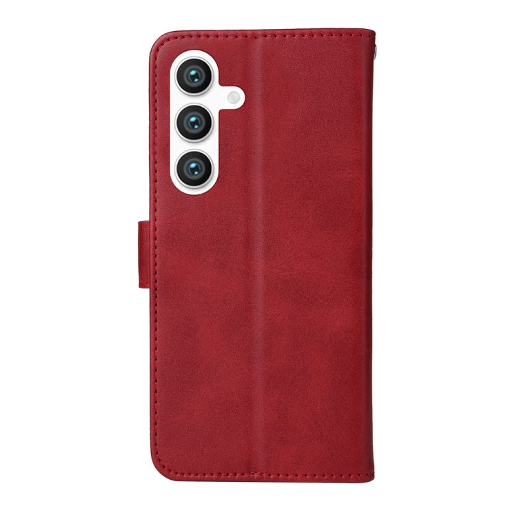 For Samsung Galaxy S25 5G Classic Calf Texture Flip Leather Phone Case(Red)