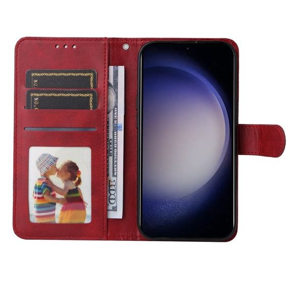 For Samsung Galaxy S25 5G Classic Calf Texture Flip Leather Phone Case(Red)