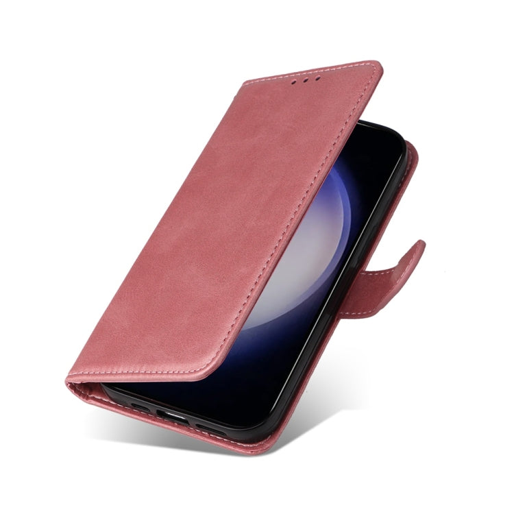 For Samsung Galaxy S25 5G Classic Calf Texture Flip Leather Phone Case(Rose Gold)