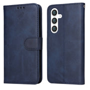For Samsung Galaxy S25 5G Classic Calf Texture Flip Leather Phone Case(Blue)