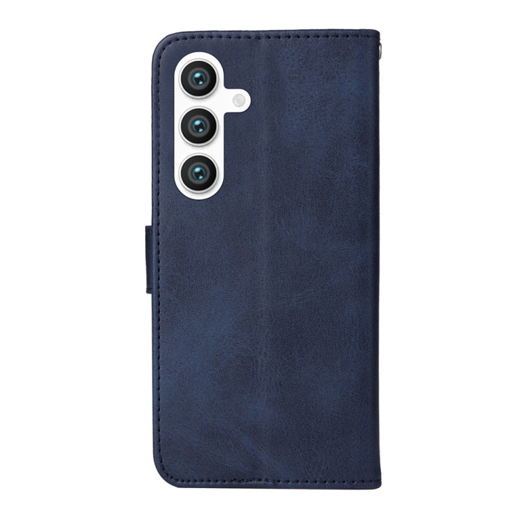 For Samsung Galaxy S25 5G Classic Calf Texture Flip Leather Phone Case(Blue)