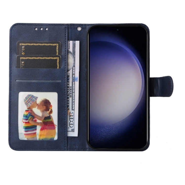 For Samsung Galaxy S25 5G Classic Calf Texture Flip Leather Phone Case(Blue)