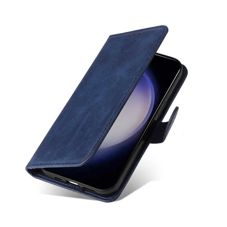 For Samsung Galaxy S25 5G Classic Calf Texture Flip Leather Phone Case(Blue)