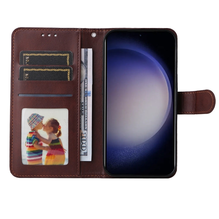 For Samsung Galaxy S25+ 5G Classic Calf Texture Flip Leather Phone Case(Brown)